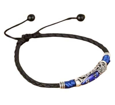 Armband-Blauw-Metalen element- verstelbaar- extra lang-Charme Bijoux