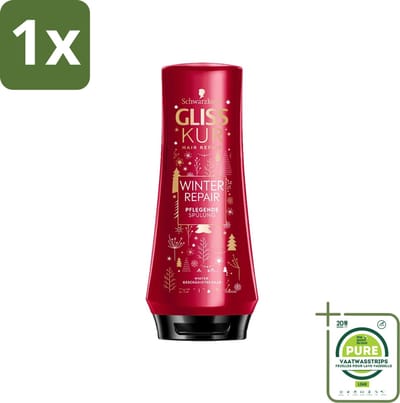 1 x Gliss-Kur - Conditioner - Winter Repair - Herstelt & Verzorgt - 200 ml - Winter Haar Verzorging - Haar Herstel - Haar Bescherming - Keratine Haar - Cranberry Haar