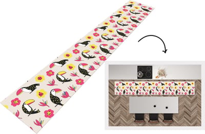Keukenloper - Loper keuken - Patronen - Vogel - Bloemen - 300x50 cm - Keukenloper vinyl