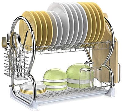 Multifunctioneel Afdruiprek met 2 Etages voor Keukenaccessoires - 40x24x38cm