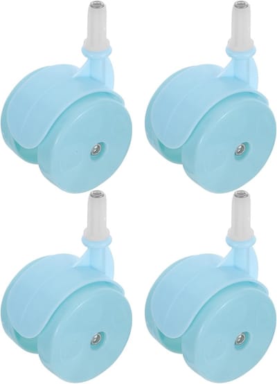 Vervangende Kinderwagen Wielen - Loopwagen Zwenkwielen - Kinderwagen Onderhoud - Universele Stille Beweging - 9.5 cm - Hemelsblauw