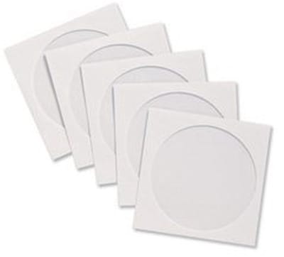 JHUBERS- CD Case met venster - Papieren Enveloppen - Set van 50 - Bescherming voor gegevens - Ideaal voor thuis/kantoor - Afmetingen W126xH126mm - Cd Envelop