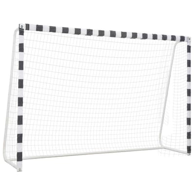 vidaXL - Voetbaldoel - 300x200x90 - cm - metaal - zwart - en - wit