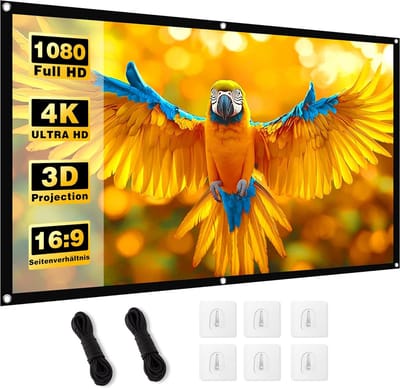 Projectiescherm 100 Inch 16:9 HD - Draagbaar Vouwbaar Scherm voor Binnen en Buiten - Kreukvrij Thuisbioscoop & Feest