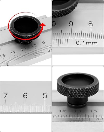 Bouwstempel verstelbaar - Zilver - 200 mm - Koolstofstaal Precisiemeter voor Nauwkeurige Markeringen