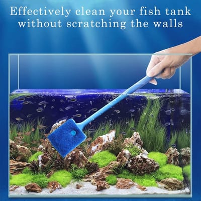 Aquariumreinigingsborstel met Lange Steel - Dubbelzijdige Spons en Algenschraper voor Effectieve Aquariumreiniging