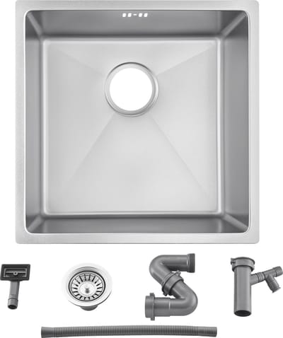 Auralum max Spoelbak 44x44CM - Spoelbak Keuken RVS - Spoelbakken Keuken - Wasbak Keuken