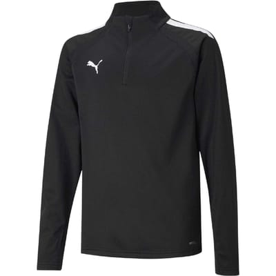 Puma TeamLIGA fleecejack met kwartrits voor kinderen (Zwart)