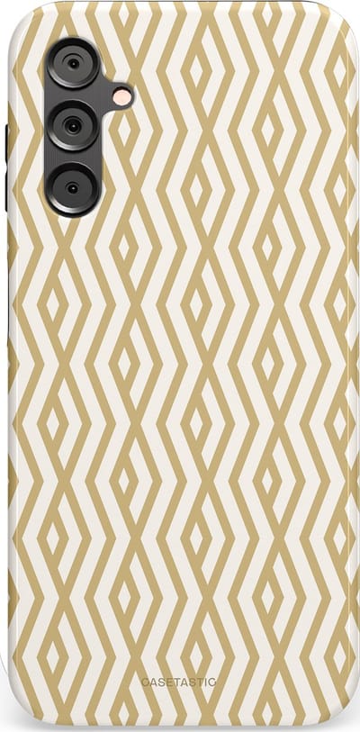 Casetastic Hoesje Geschikt voor Samsung A14 (5G/4G) - Stijlvolle Beschermende Duo-layer Case - Art Deco Goud