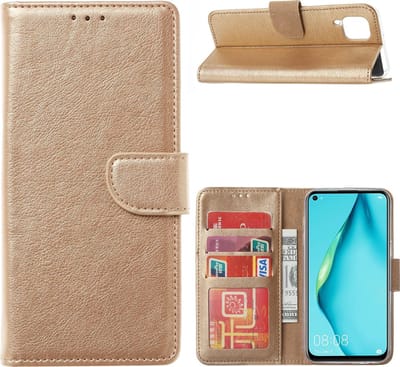 Bookcase Geschikt voor: Huawei P40 Lite - Goud - portemonnee hoesje