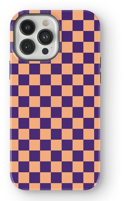 Design Hoesje geschikt voor iPhone 13 Pro Max | Geschikt Voor Mag | Tiny Squares Checkered Print | Backcover geschikt voor iPhone 13 Pro Max Pixel Peach