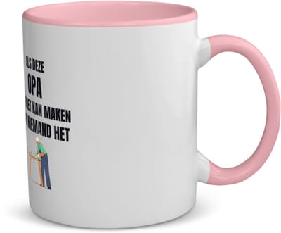 Akyol - als deze opa het niet kan maken dan kan niemand het koffiemok - theemok - roze - Opa - cadeau opa - cadeau - verjaardag opa - 350 ML inhoud