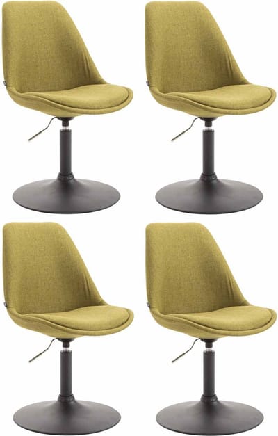 CLP Maverick Set van 4 Eetkamerstoelen - Stof groen zwart