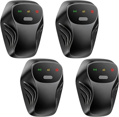 Ultrasone ongedierteverjager, set van 4 elektronische muizenverjagers, insteekmodel voor binnenshuis, bestrijding van muizen, insecten (kakkerlakken, mieren, vliegen, muggen) en knaagdieren