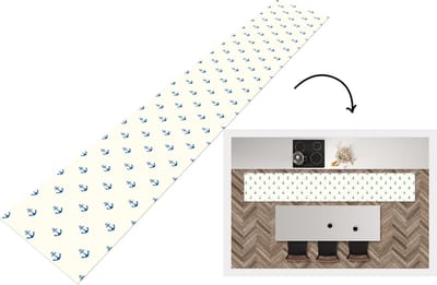 Keukenloper - Loper keuken - Matroos - Anker - Strand - Patroon - 300x50 cm - Keukenloper vinyl