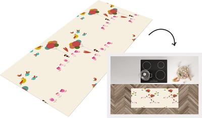 Keukenloper - Loper keuken - Meisjes - Ballonnen - Bloemen - Patronen - 120x50 cm - Keukenloper vinyl