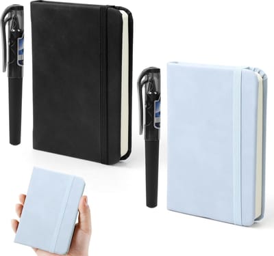 Dailygoods - 2 Pack A7 Klein Notitieboek met Gummizug voor School en Reizen