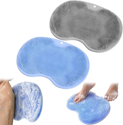 Siliconen Voetreinigingsborstel Set, Antislip Voetmassager, Douche Mat voor Voetverzorging en Peeling met Zuignappen