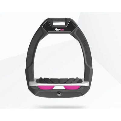 Veiligheidspedalen voor paardrijden, Hellend Grip Antraciet/Grijs/Roze Flex-On Safe-On