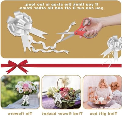 Grote Witte Cadeaulinten, 30 Stuks, Perfect voor Cadeaus, Bruiloften en Feestdecoraties