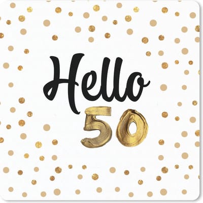 Muismat 20x20 cm - Mousepad Jubileum - 50 jaar versiering - Confetti - Muismatten