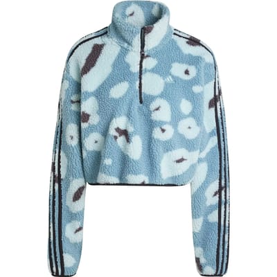 Vrouwelijke crop kwart rits fleece adidas Essentials 3-Stripes