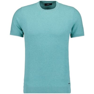 Ragman Trui Texture Knit Tone-In-Tone Short Sleeve Round Neck Licht Groen / male
