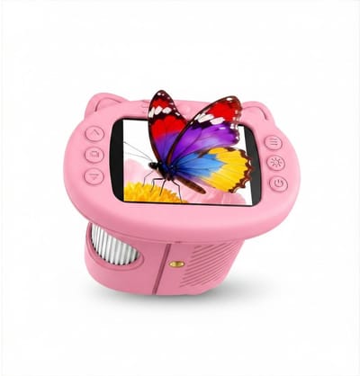 DnA® Microscoop Voor Kinderen - Verrekijker Voor Kinderen - Bresser Verrekijker - Verrekijker Speelgoed - Roze - 13cm x 13cm x 9cm