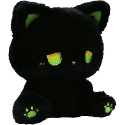 Peluche Mignonne Chat Triste Emo Blanc Noir Chaton Pelucheux Animal Doux Poupée En Peluche Jouets Mignons pour Dormir Cadeau d'Anniversaire Saint-Valentin