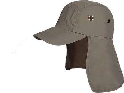 Hatland - UV pet met nekbescherming voor heren - Tropic - Olijfgroen - maat Onesize