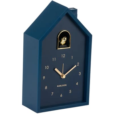 Karlsson Wekker Modern Cuckoo Oro - Blauw - 15x11.5x20cm - Modern - Wekker voor slaapkamer - Wekkers