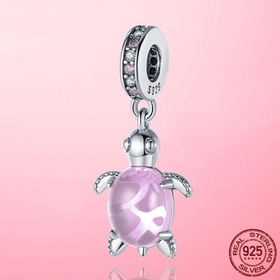 Zomer Nieuw 925 Zilver Blauwe CZ Zeeschildpad Schildpad Bedels Hanger past Armband Originele DIY Bedels Kralen Sieraden white