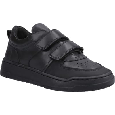 Hush Puppies Daxton Leren Jongens Zwarte Sneakers