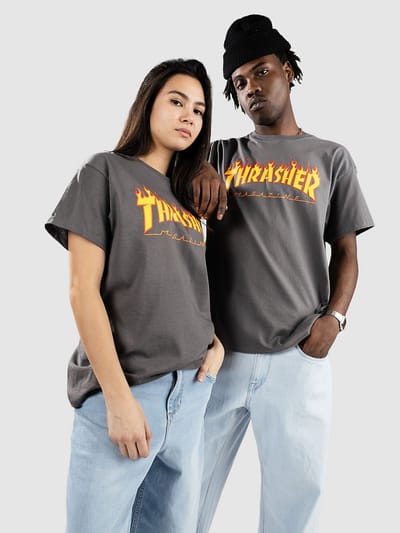 Thrasher Flame T-Shirt grijs
