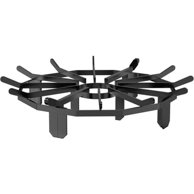 Grille à bûches, Grille de foyer à roues robuste de 27 pouces avec 6 pieds de support, Barres en acier massif revêtues par poudre, Support pour bûches de bois pour poêle à bois