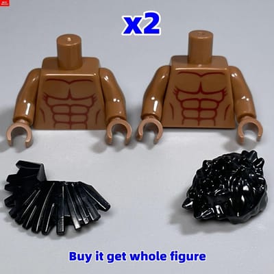 MOC Stenen donkere huid 4cm Figuur spier bier Man romp buik Deeltjes Gemonteerd Bouwstenen Kinderspeelgoed