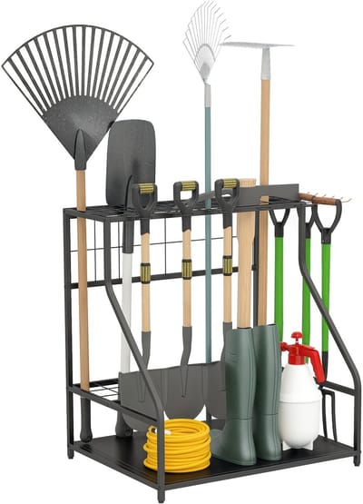 Outsunny Tuingereedschap Opbergrek - Metaal - 84x53x73cm - Oranje