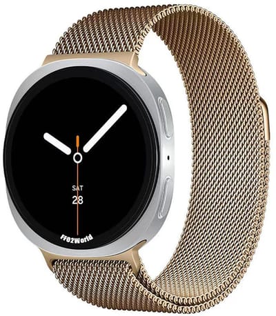 Stravo Milanese magnetisch bandje – Geschikt voor Samsung Galaxy Watch 9 (40/44mm) / Watch 8 (40/44mm) / 8 Classic (46mm) – Luxe Milanees Horlogebandje – Rosé goud
