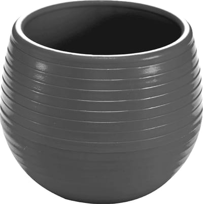 Set van 6 UV-bestendige bloempotjes antraciet 6.5cm met drainage 0.13L