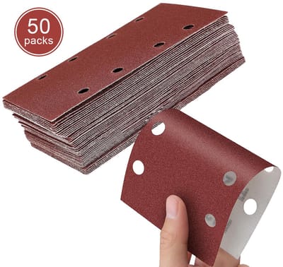 Schuurpapierset - Schuurpapier voor Schuurmachines - 5 Specificaties - 8 Stofafvoergaten - 93 x 185 mm - 50 Stuks