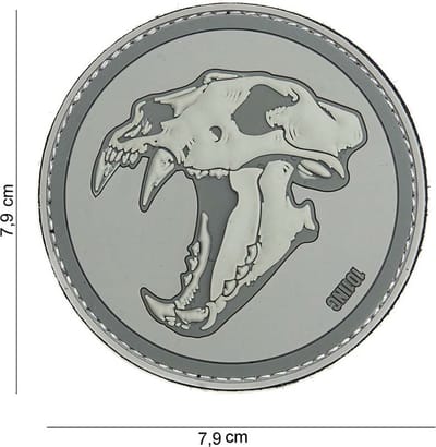 101 Inc Embleem 3D Pvc Sabertooth Tiger Licht Grijs 14028