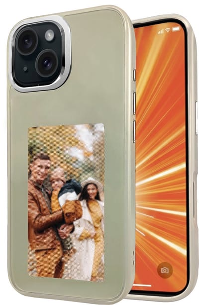 R2B Foto Hoesje geschikt voor iPhone 13 - Incl. Screenprotector - Geschikt voor E ink - Telefoonhoesje met eigen foto incl. App - Grijs