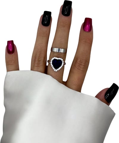 SD Press on Nails - B-292 - Plaknagels - Nagelset 20 Nagels - Zwart Roze - Gellak - Nagellak - Medium Recht Square Nageltips - Nepnagels met Lijm - Kunstnagels - Nail Art - Handmade - Valse nagels - Nagelvijl - Accessoires
