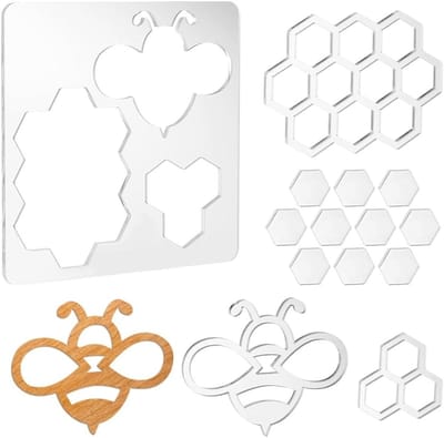Router Template voor Houtbewerking, Transparante Acryl Inzetstukken, 3-in-1 Freesjablonen voor Houten Projecten en Handgemaakte Ambachten, Ideaal voor Creatieve Klussen