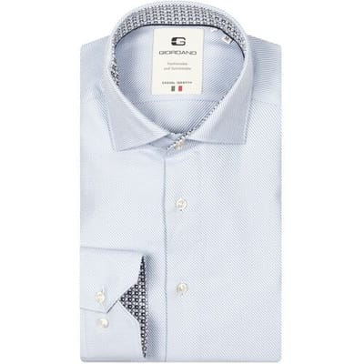 Giordano Overhemd Maggiore Diagonal Stripe Double Twill Two-Ply Cotton Licht Blauw / male