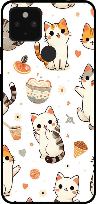 Smartphonica Telefoonhoesje voor Google Pixel 4A 5G met katten opdruk - TPU backcover case cat design geschikt voor Google Pixel 4A 5G