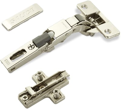 2 x Salice universeel potscharnier 110° Boorbeeld T48 met demping met kruismontageplaat Hoogte 3 mm excentrische aanpassing, Afdekking voor scharnierarm