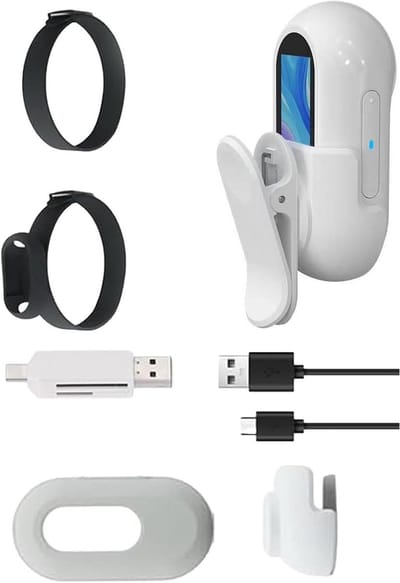 Huisdier Camera - Halsband Camera - Avonturen Vastleggen - 170° Groothoeklens - 1080p HD - Wit