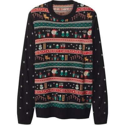 esmara Men Heren kersttrui (Zwart, S)