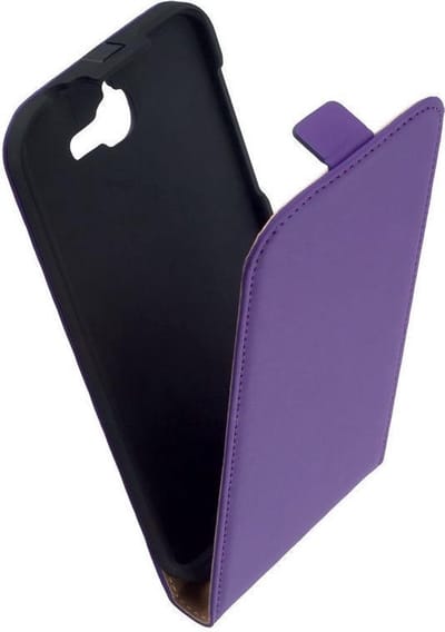 LELYCASE Echt Lederen Flip Case Bescherm Hoesje Huawei Ascend G730 Paars